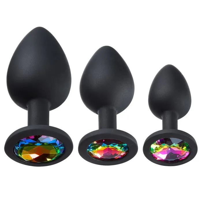 Cloud 9 Novelties Cloud 9 Novelties Gems Silicone Anal Plug Includes Small Med Large Size Male Sex Toys