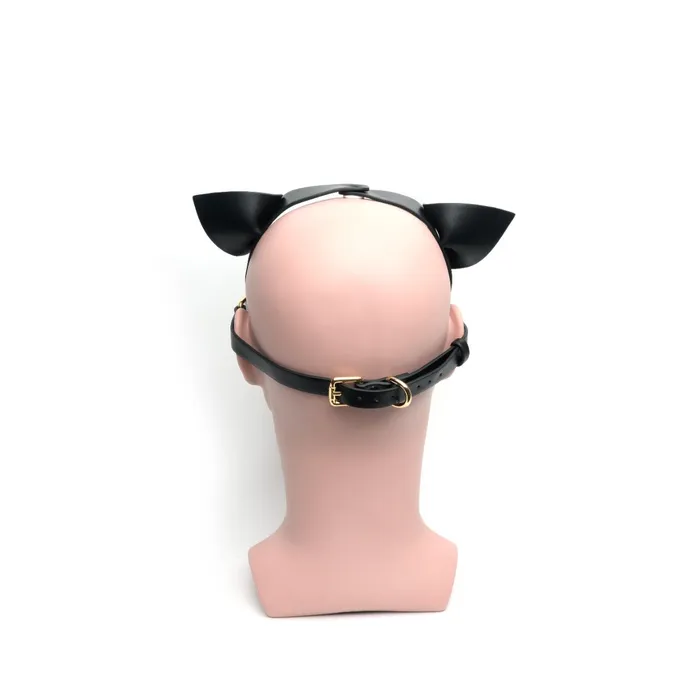 665 Couples | 665 - Bondage Pup Hood Black White - Zwart Witte Puppy Play Hood - PU Leer - One Size