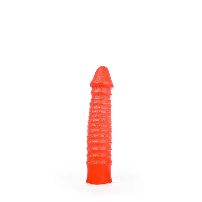 All Black All Red - Geribbelde Dildo - 26 x 5 cm - Rood | Dildos