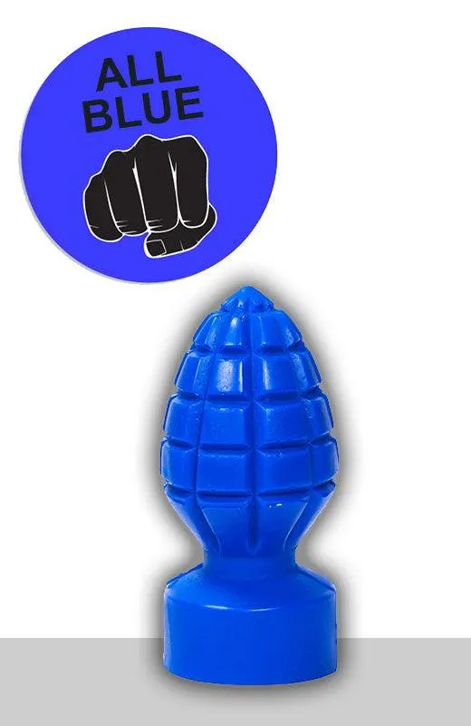 All Black Vibrators | All Blue - Granaat Buttplug 15 x 6 cm - Blauw