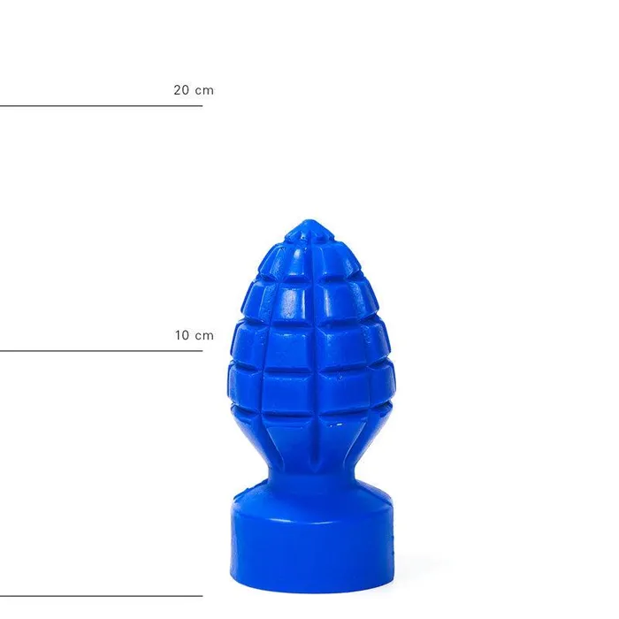 All Black Vibrators | All Blue - Granaat Buttplug 15 x 6 cm - Blauw