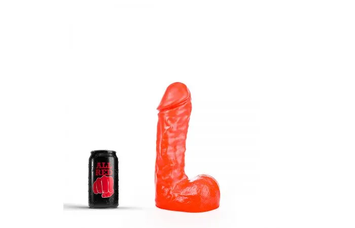 All Red Klassieke Dildo 245 x 6 cm Rood All Black Dildos