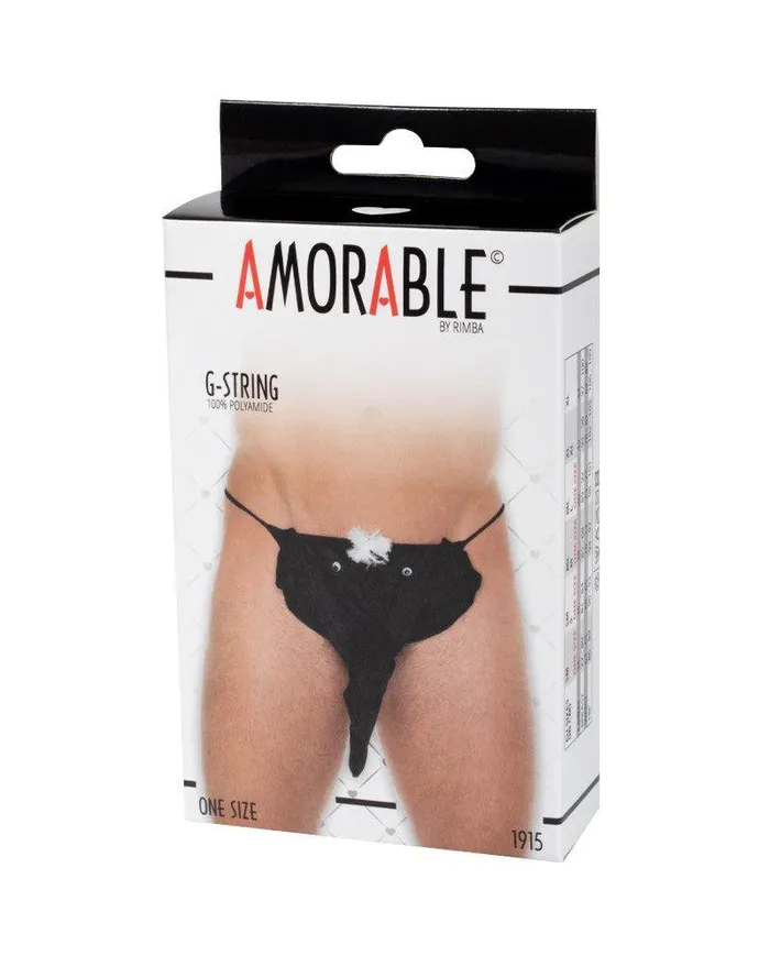 Amorable by Rimba Teddies And Bodies | Amorable - Erotische String - Funny Heren Slip Met Olifantenkop - Zwart - One Size