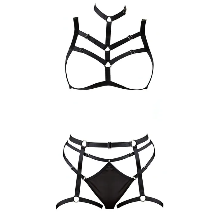 Anal | Cottelli Collection Lingerie Harness Set - Black