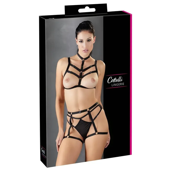 Anal | Cottelli Collection Lingerie Harness Set - Black