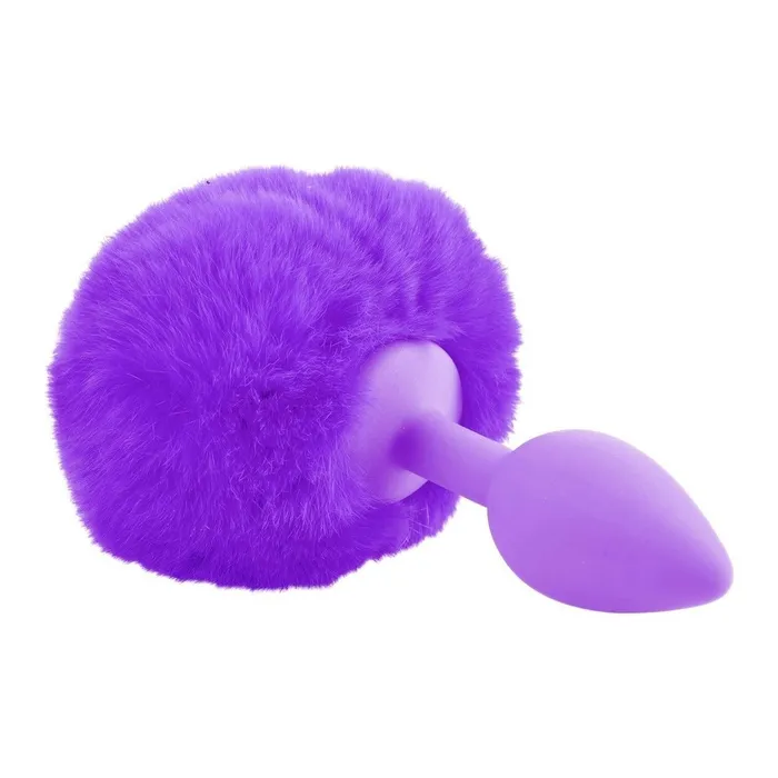 Anal Neon Bunny Tail Viola Mini plug anale con pon pon Pipedream