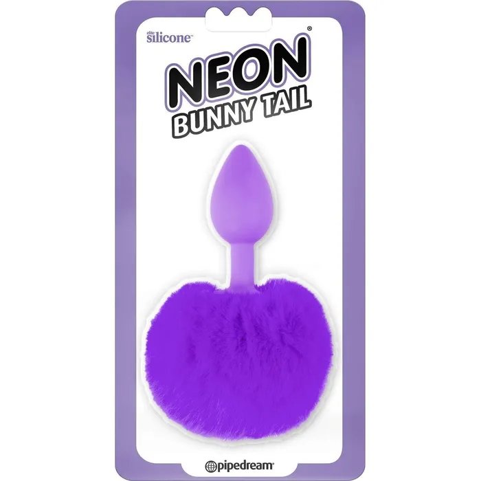 Anal | Neon Bunny Tail Viola - Mini plug anale con pon pon - Pipedream