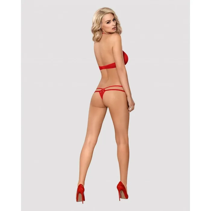 Anal | Obsessive Set di Lingerie Obsessive 838-SET-3 Rosso L/XL