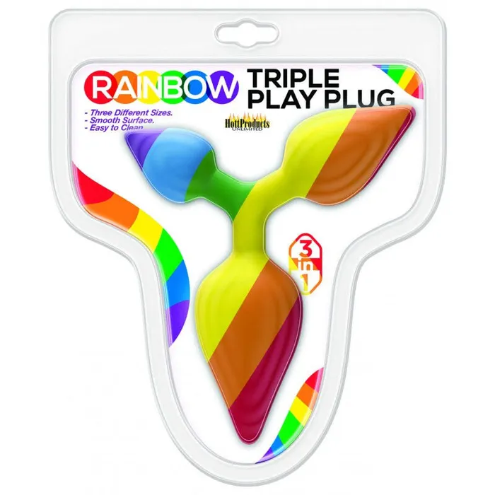 Anal Rainbow Triple Play Butt Plug Hott Products