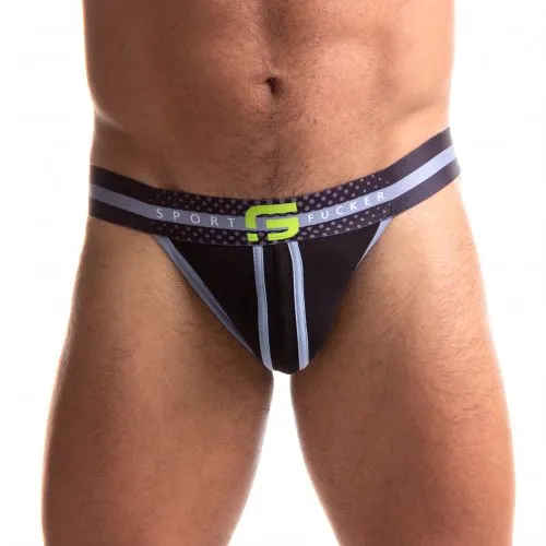 Anal Sport Fucker Jersey Jockstrap ZwartGroen Sport Fucker