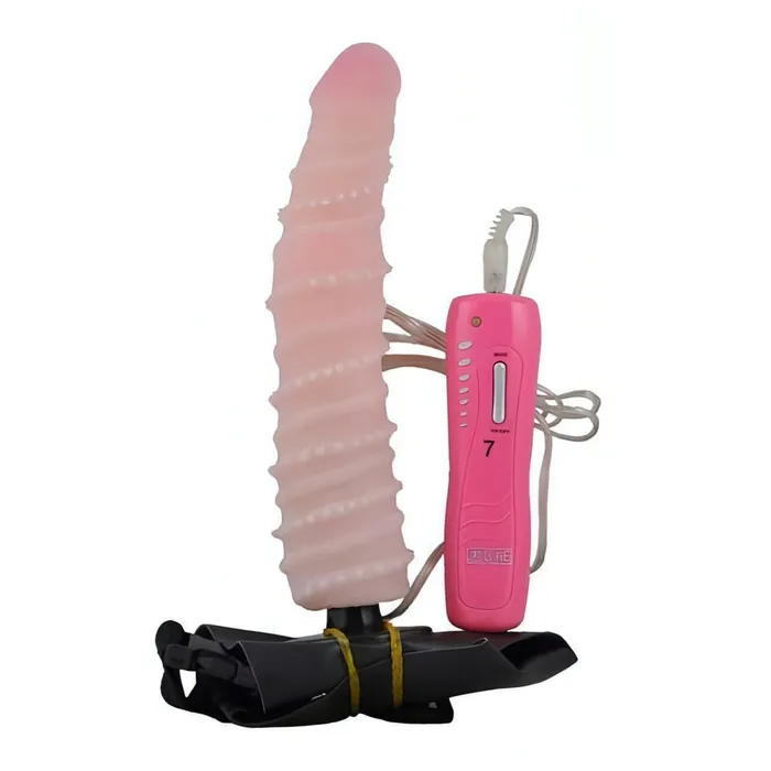 Baile Strapon morbido pieghevole con rilievi stimolanti Rosa Carne Female Sex Toys