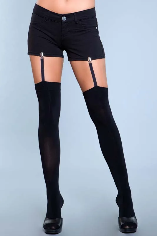 Be Wicked Male Sex Toys Opaque Thigh Highs With Attached Garter