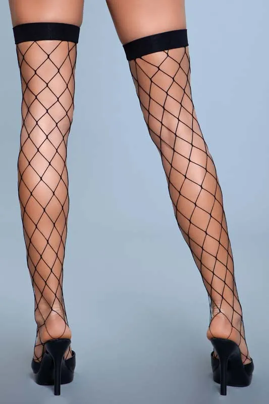 Be Wicked Spandex Fence Net Stockings With Reinforced Toe | Male Sex Toys