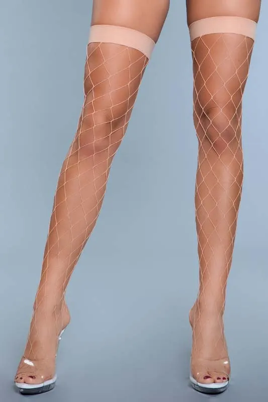 Be Wicked Spandex Fence Net Stockings With Reinforced Toe | Male Sex Toys