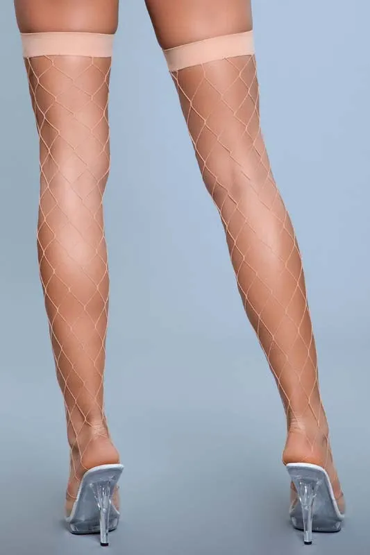 Be Wicked Spandex Fence Net Stockings With Reinforced Toe | Male Sex Toys