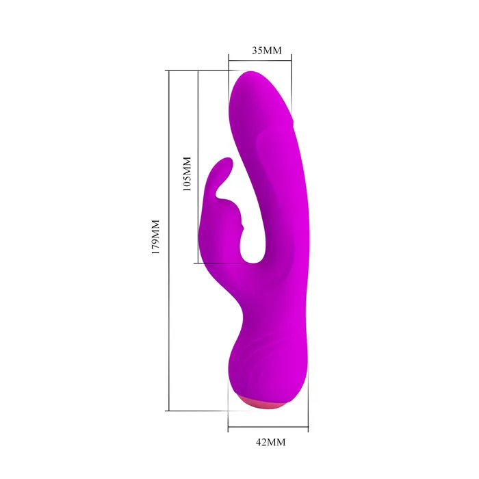 Broderick Vibratore Rabbit in Silicone con 12 diverse modalità di vibrazione | Pretty Love Female Sex Toys