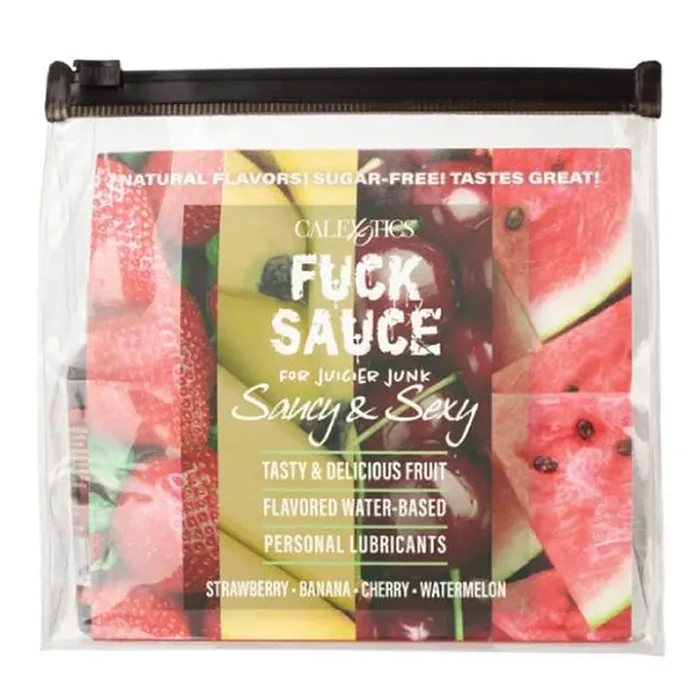 California Exotic Sexual Health Wellbeing Fuck Sauce Flavoured Waterbased Personal Lubricant Variety Pack