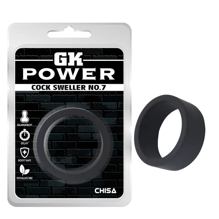 Chisa Male Sex Toys | GK Power - Cock Sweller No.7 - Rekbare Cockring - Diameter 46 mm - Zwart