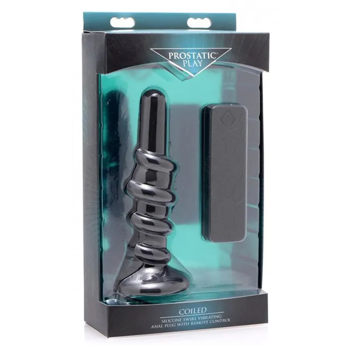 Coiled Vibrating Anal Plug with Controller XR Brand Male Sex Toys