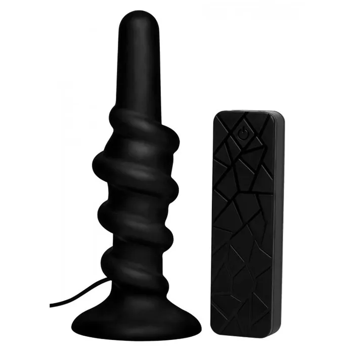 Coiled Vibrating Anal Plug with Controller | XR Brand Male Sex Toys