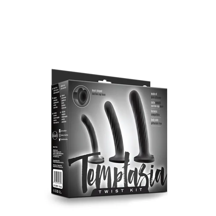 Dildos | Blush Dildo Blush Temptasia Nero 3 Pezzi