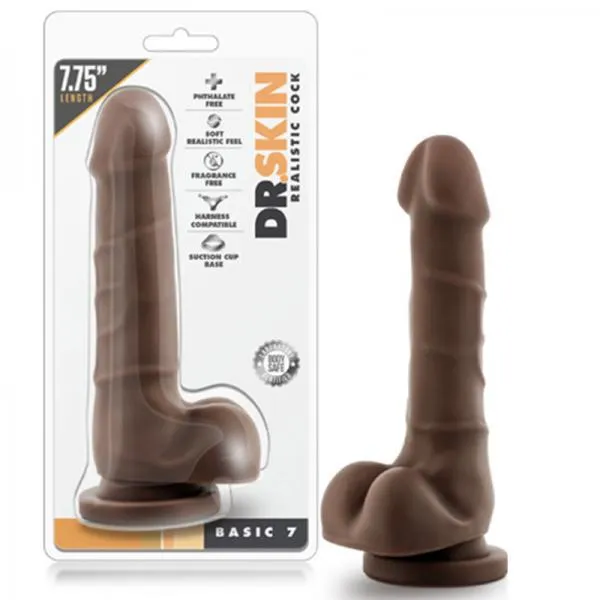 Dildos Blush Novelties Dr Skin Realistic Cock Basic 7 Chocolate