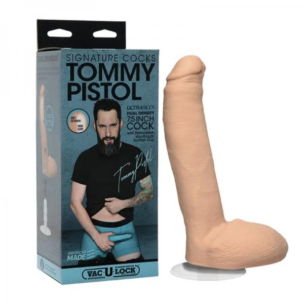 Dildos Doc Johnson Signature Cocks Tommy Pistol 75 Inch Ultraskyn Cock With Removable Vaculock Suction Cup Vanilla