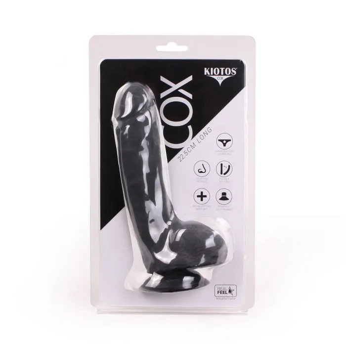 Dildos | Kiotos COX Kiotos Cox - Black Dildo Met Zuignap die echt aanvoelt 22,5 x 5 cm - Zwart