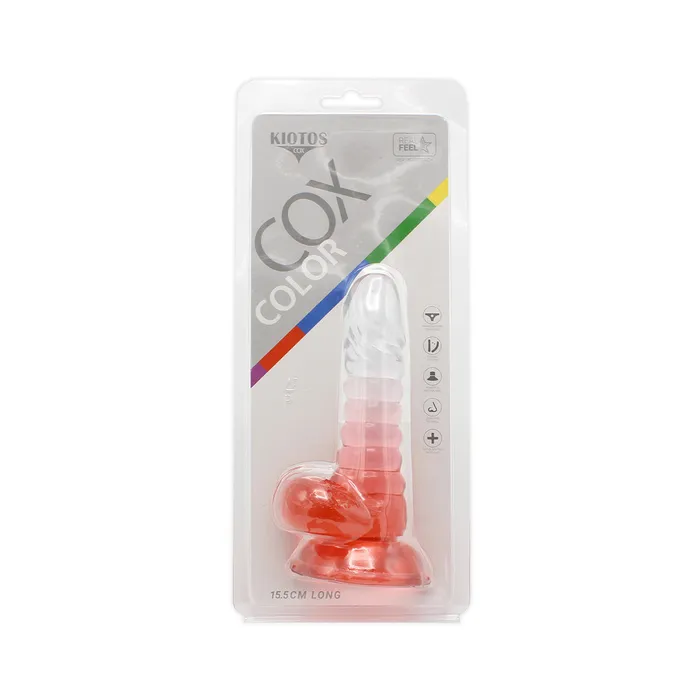 Dildos | Kiotos COX Kiotos Cox Color - Gekleurde Dildo 01 - 15,5 x 3 cm - Transparant/Rood