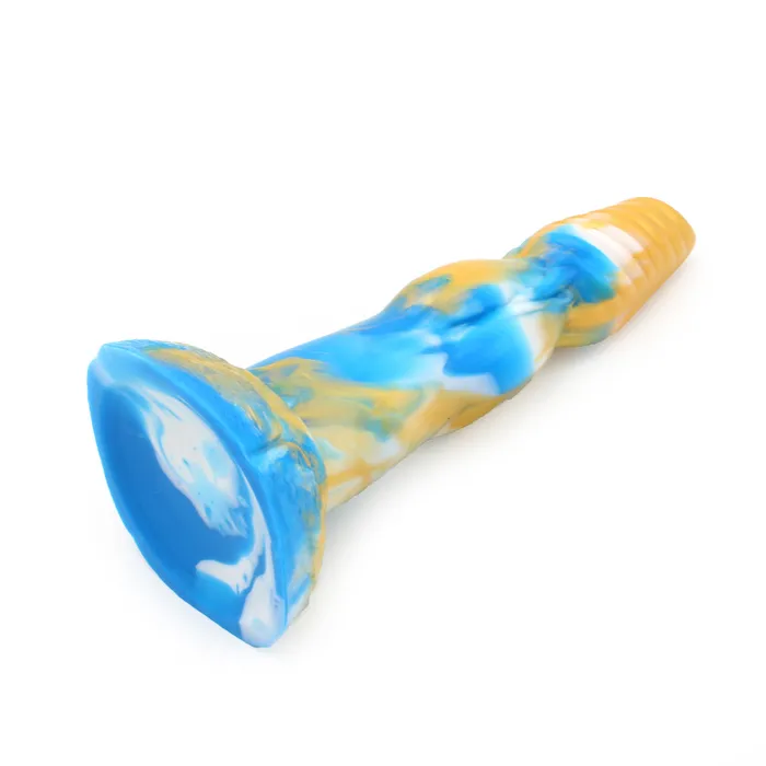 Dildos | Kiotos Monstar Kiotos Monstar - Dildo Beast 19 - 25 x 6 cm - Goud/Blauw/Wit