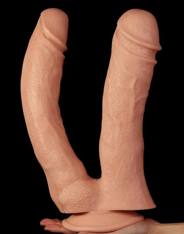 Dildos | Lovetoy - Realistische XXL Dubbele Penetratie Dildo 30 cm - Lichte Huidskleur - Lovetoy