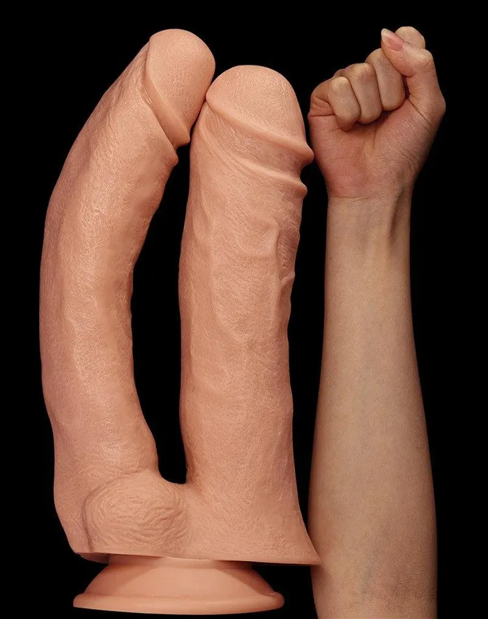 Dildos | Lovetoy - Realistische XXL Dubbele Penetratie Dildo 30 cm - Lichte Huidskleur - Lovetoy