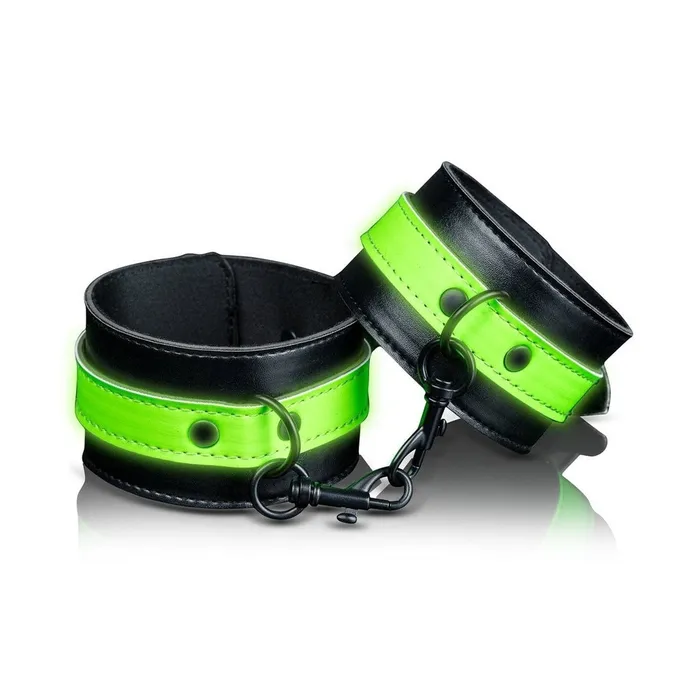 Dildos | Ouch! Ankle cuffs - Glow in the Dark - Neon Green/Black