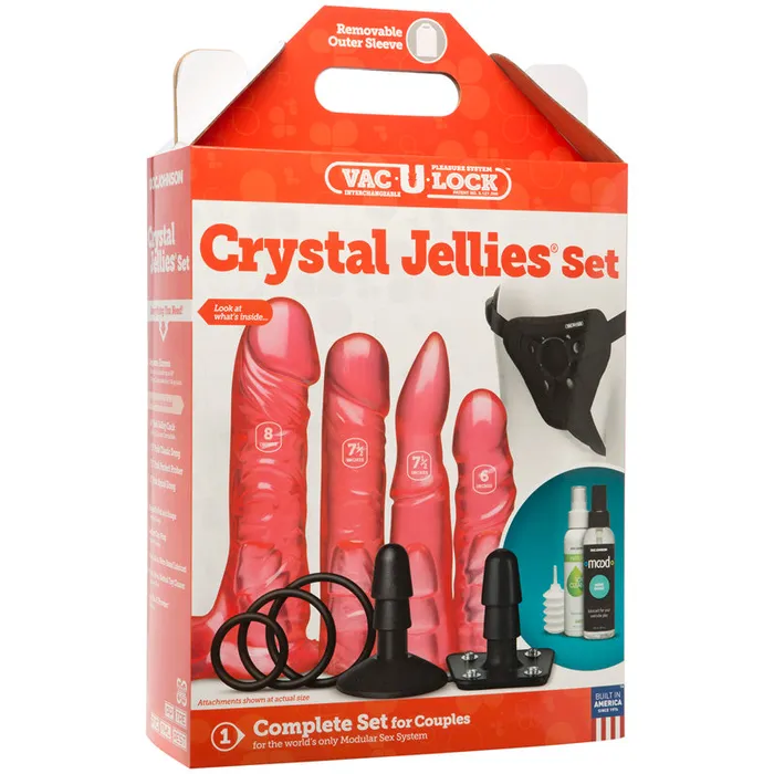 Doc Johnson Dildos VacULock Crystal Jellies Set