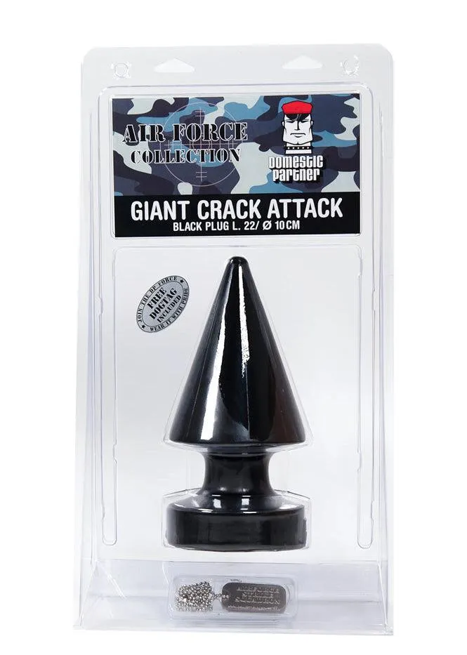 Domestic Partner Female Sex Toys | Domestic Partner - Giant Crack Attack - Buttplug - 22 x 10 cm - Zwart