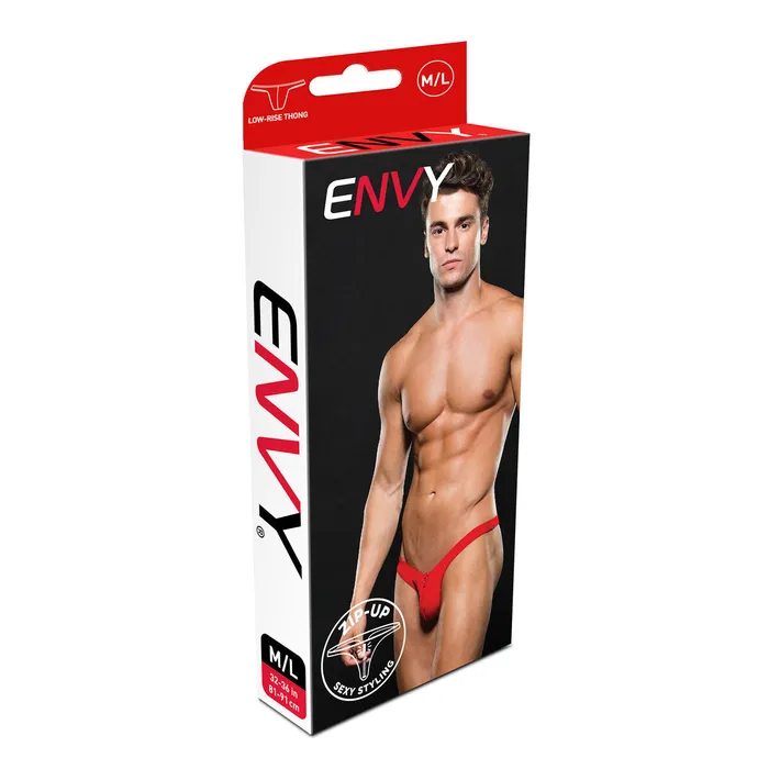 Envy Vibrators | Tanga Lowrise Envy Zip Rosso S/M