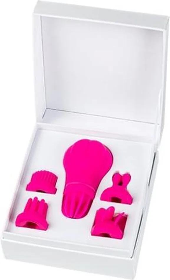 Erotiekvoordeel.nl Female Sex Toys | Adrien Lastic -  Caress Clitoris Vibrator - Met vijf opzetstukken - Roze