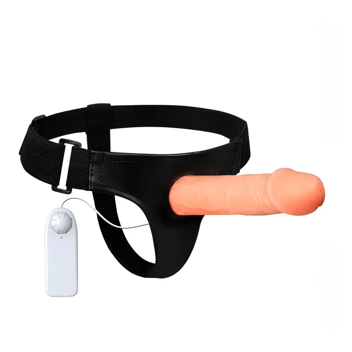 Female Sex Toys | Baile Strap-On Hollow Vibrante 17 cm - Rosa Carne