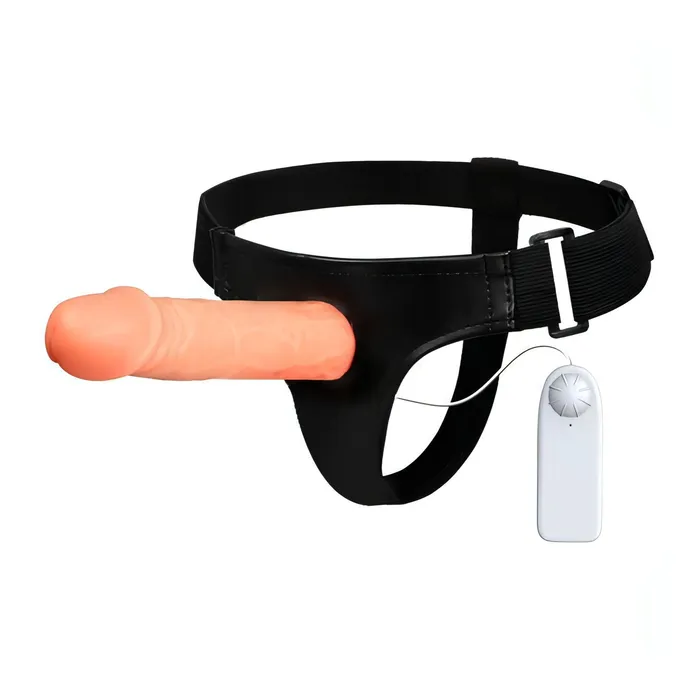 Female Sex Toys | Baile Strap-On Hollow Vibrante 17 cm - Rosa Carne