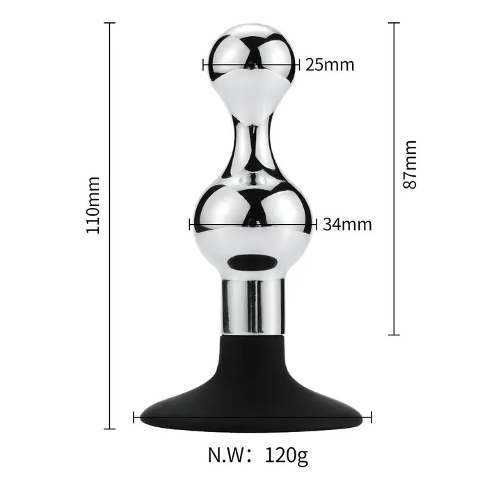 Female Sex Toys | Buttplug Aluminium In zandloper-vorm Met Zuignap - Kiotos