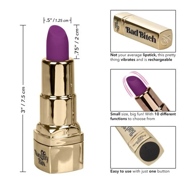 Female Sex Toys | California Exotic Naughty Bits Bad Bitch Lipstick Vibrator