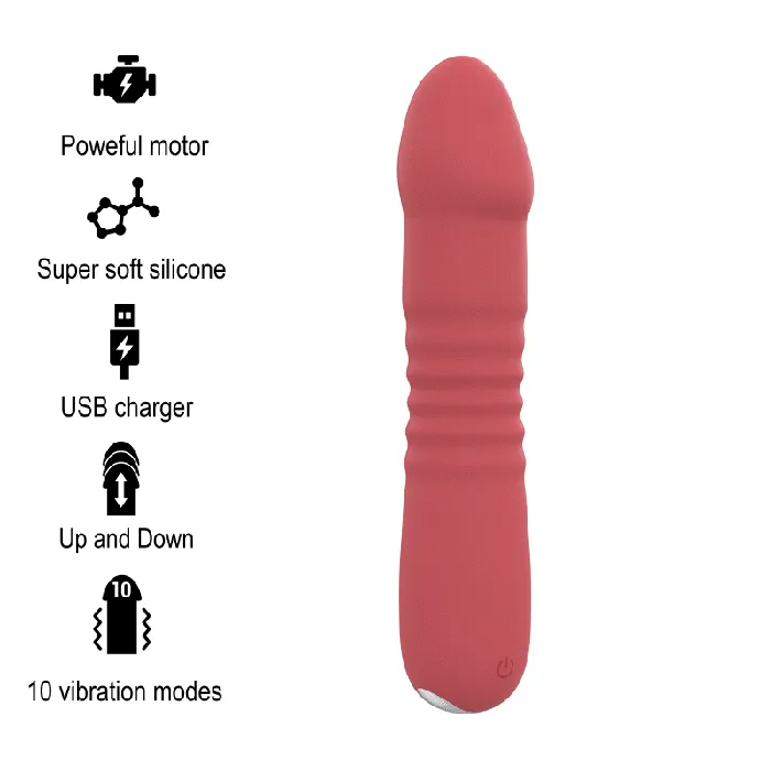 Female Sex Toys Intense Juni Vibratore a Spinta Up Down in Silicone 10 modalit di vibrazione Ricaricabile