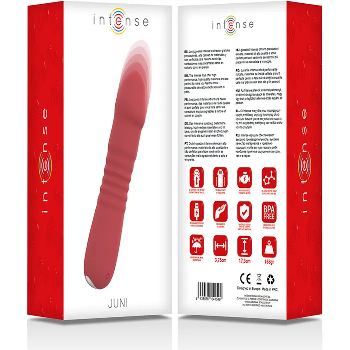 Female Sex Toys | Intense Juni Vibratore a Spinta Up & Down in Silicone, 10 modalità di vibrazione, Ricaricabile