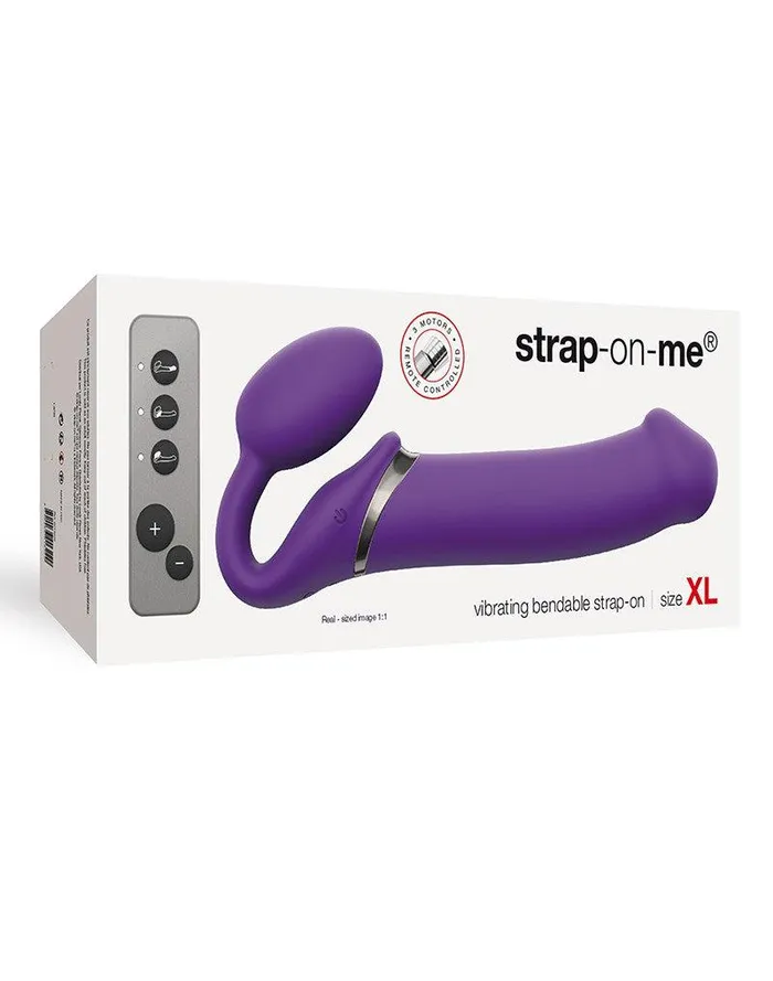 Female Sex Toys | Strap-On-Me - Vibrerende Strapless Strapon - Voorbinddildo Met 3 motoren - Paars - Strap-On-Me