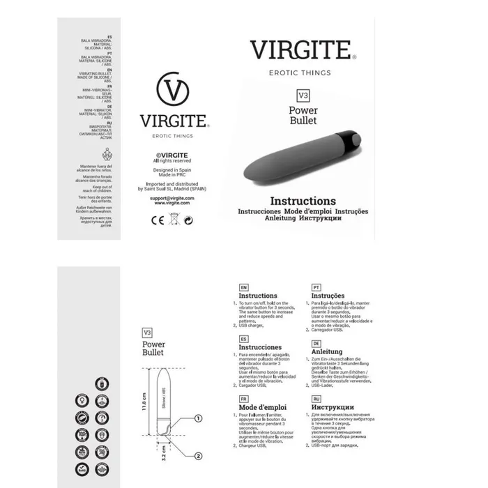 Female Sex Toys | Virgite Virgite - Vibrerende En oplaadbare Bullet Vibrator V3 - Zwart