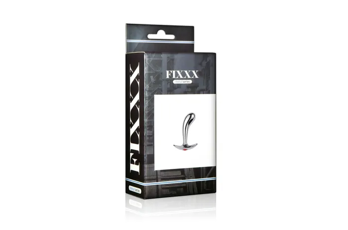 Fixxx Anal | Fixxx - Metalen Prostaat Plug met Rood Strass Steentje - Aluminium - Zilver - Diameter 23 mm