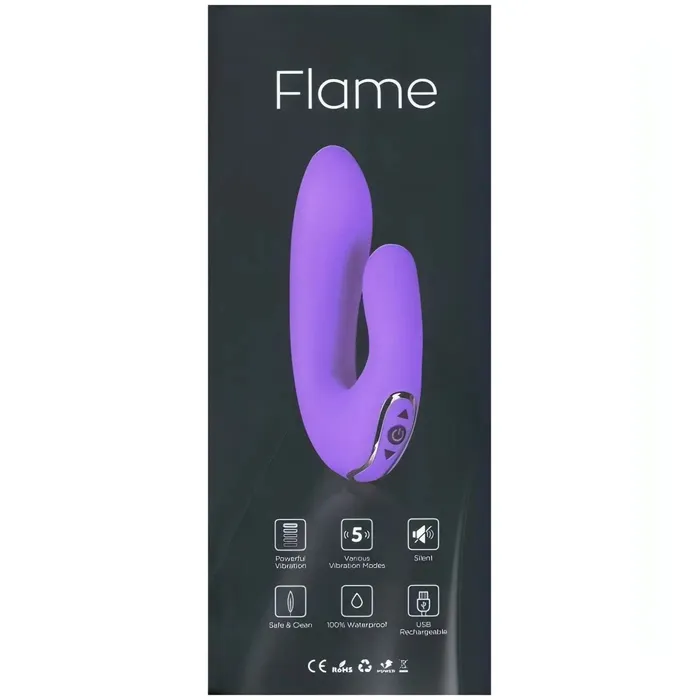 Flame Vibratore Rabbit con 5 modalità di vibrazione, ricaricabile - Viola | Selfie Vibrators