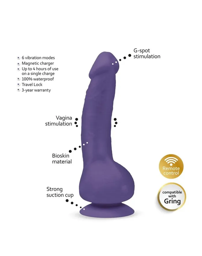 G-VIBE G-Vibe - G-Real 2 Vibrerende Dildo Met Zuignap - Paars | Dildos