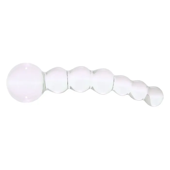 Glas Dildos | 5 Inch Curved Glass Beaded Dildo