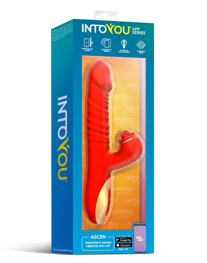 Intoyou - Ascen - Rabbit Vibrator - Stotende en Oscillerende Rabbit Vibrator met App Control - Rood | Intoyou Female Sex Toys